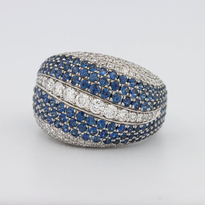 Sapphire and Diamonds Wave Ring - ZIZOV DIAMONDS