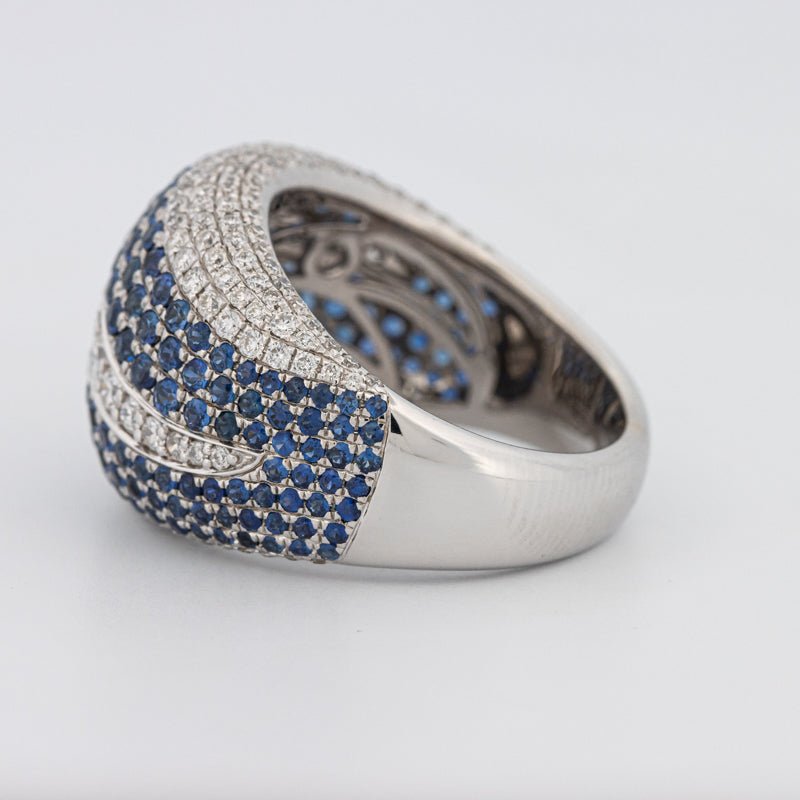 Sapphire and Diamonds Wave Ring - ZIZOV DIAMONDS