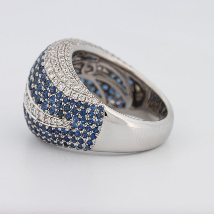 Sapphire and Diamonds Wave Ring - ZIZOV DIAMONDS