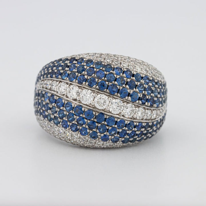 Sapphire and Diamonds Wave Ring - ZIZOV DIAMONDS