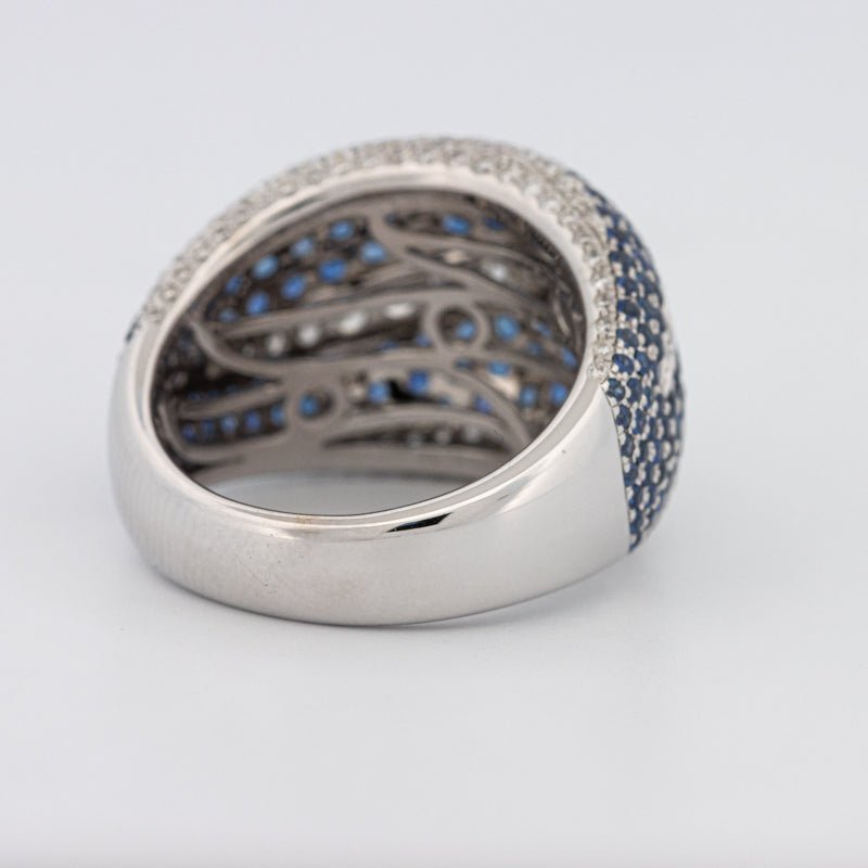 Sapphire and Diamonds Wave Ring - ZIZOV DIAMONDS