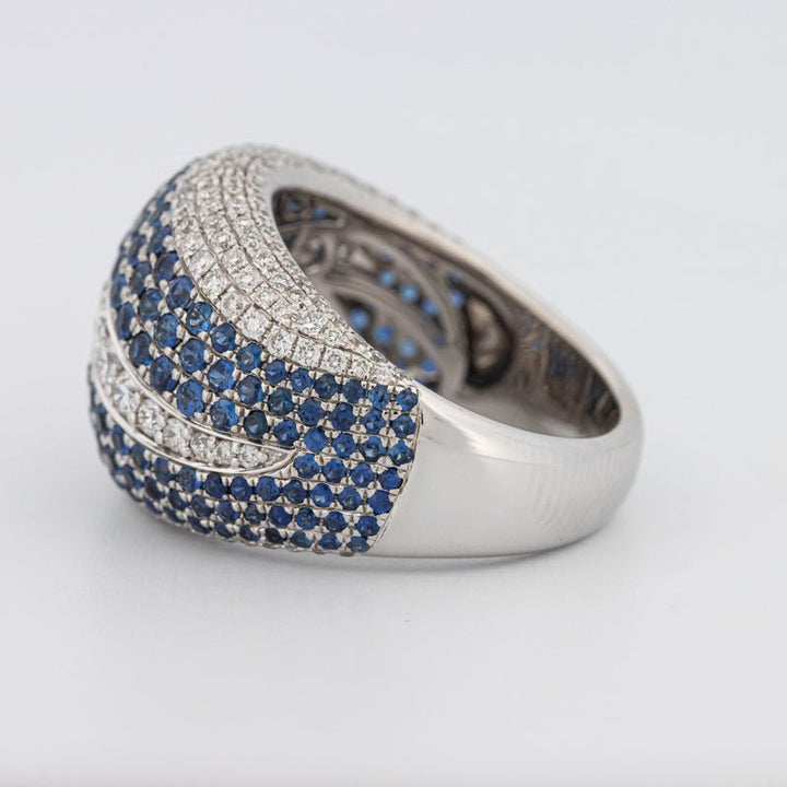 Sapphire and Diamonds Wave Ring - ZIZOV DIAMONDS