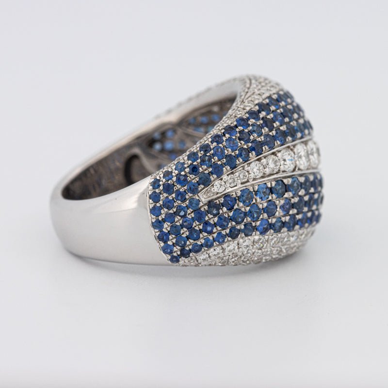 Sapphire and Diamonds Wave Ring - ZIZOV DIAMONDS