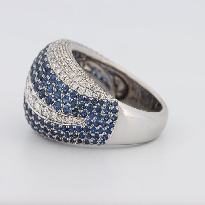Sapphire and Diamonds Wave Ring - ZIZOV DIAMONDS