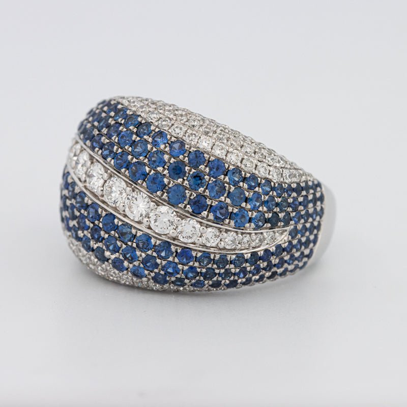 Sapphire and Diamonds Wave Ring - ZIZOV DIAMONDS