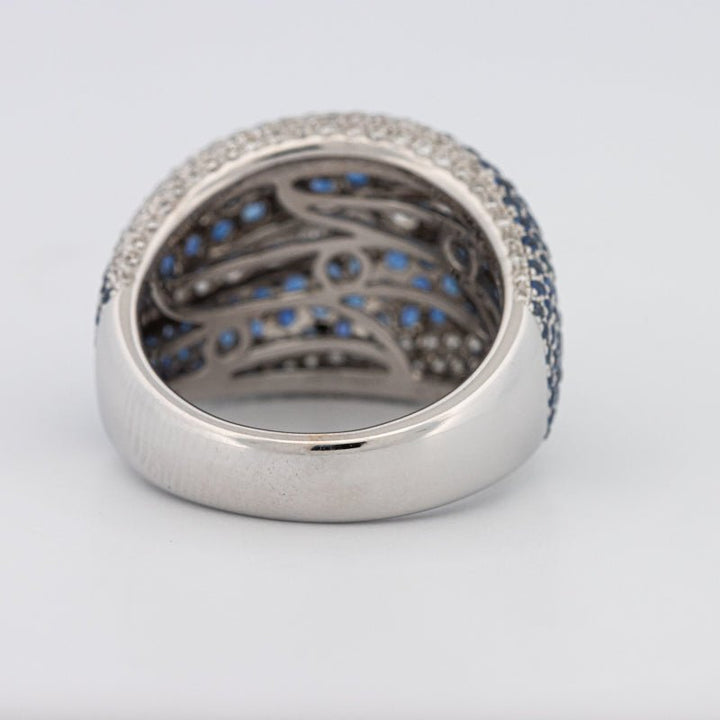 Sapphire and Diamonds Wave Ring - ZIZOV DIAMONDS