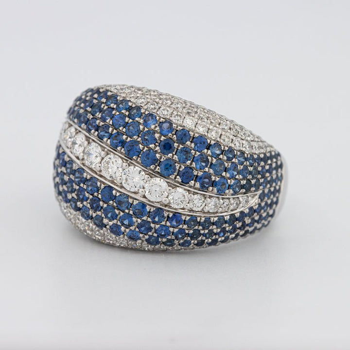Sapphire and Diamonds Wave Ring - ZIZOV DIAMONDS