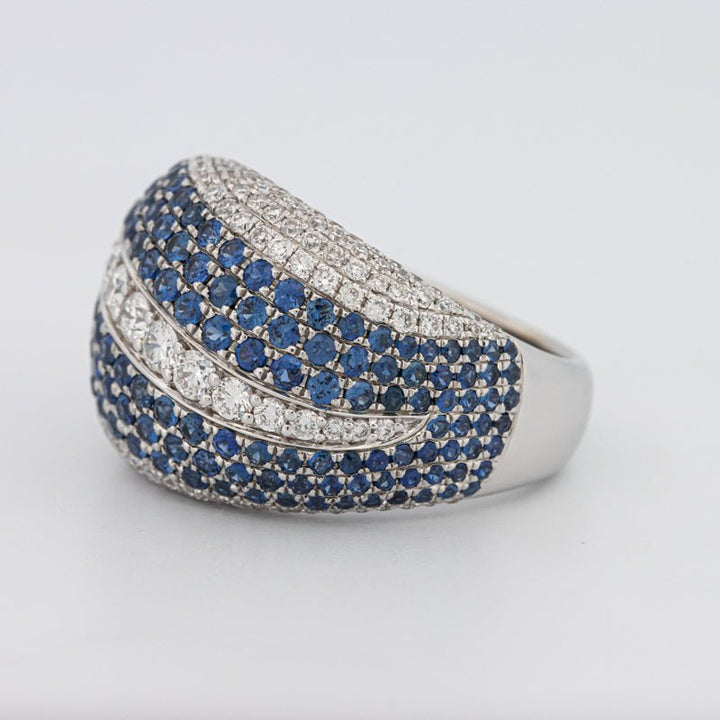 Sapphire and Diamonds Wave Ring - ZIZOV DIAMONDS