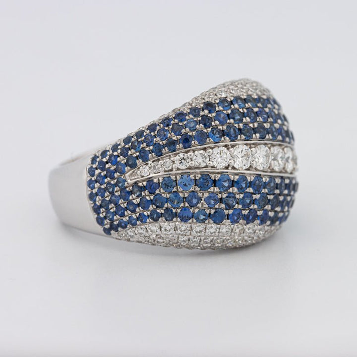 Sapphire and Diamonds Wave Ring - ZIZOV DIAMONDS