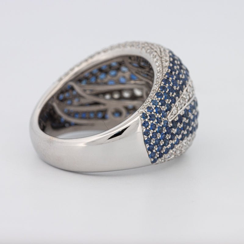 Sapphire and Diamonds Wave Ring - ZIZOV DIAMONDS