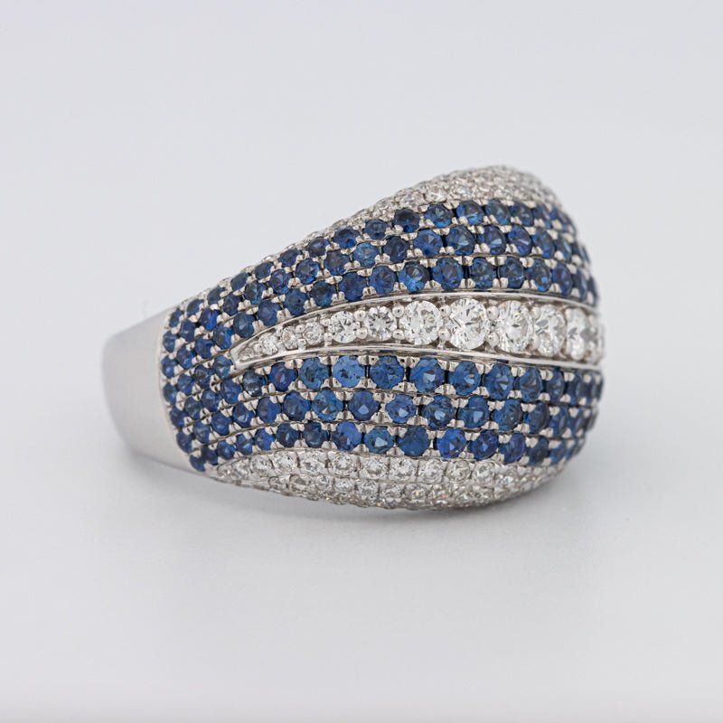 Sapphire and Diamonds Wave Ring - ZIZOV DIAMONDS