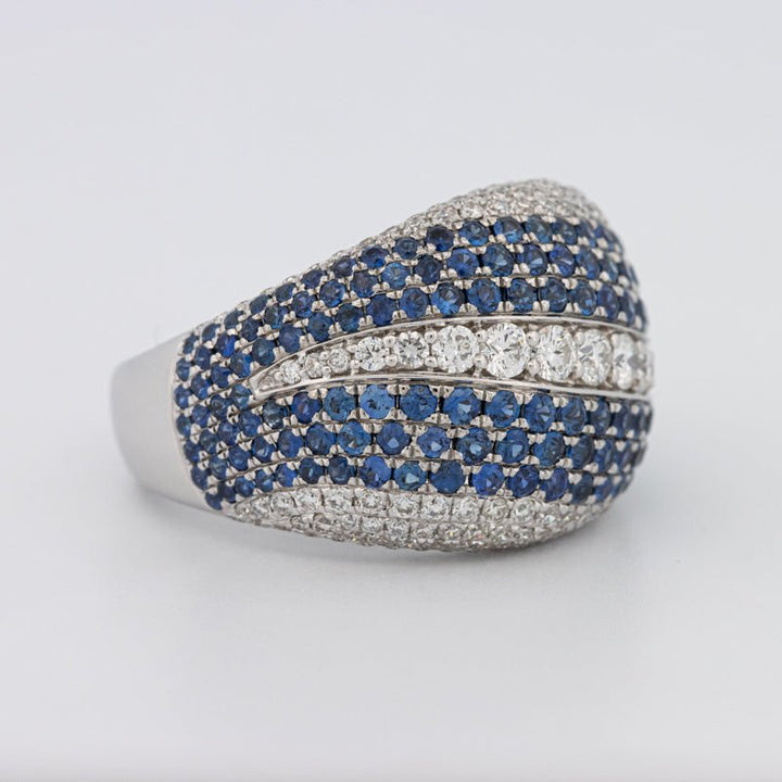 Sapphire and Diamonds Wave Ring - ZIZOV DIAMONDS