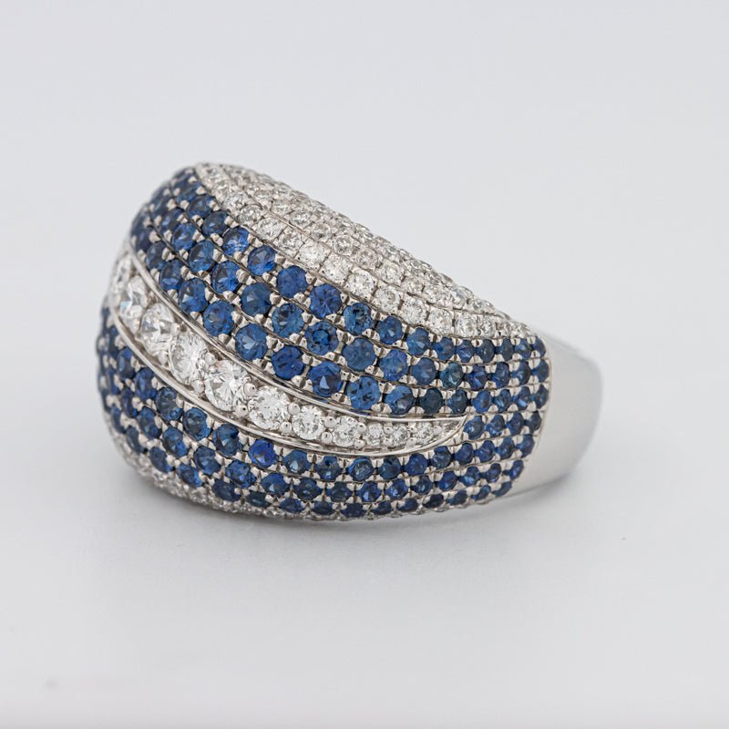 Sapphire and Diamonds Wave Ring - ZIZOV DIAMONDS
