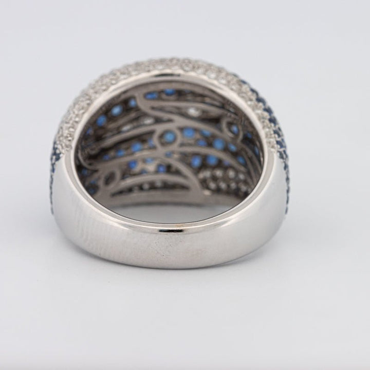 Sapphire and Diamonds Wave Ring - ZIZOV DIAMONDS