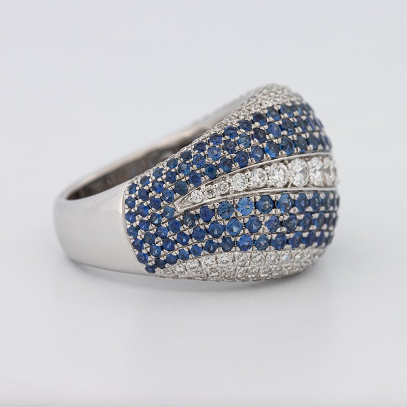 Sapphire and Diamonds Wave Ring - ZIZOV DIAMONDS