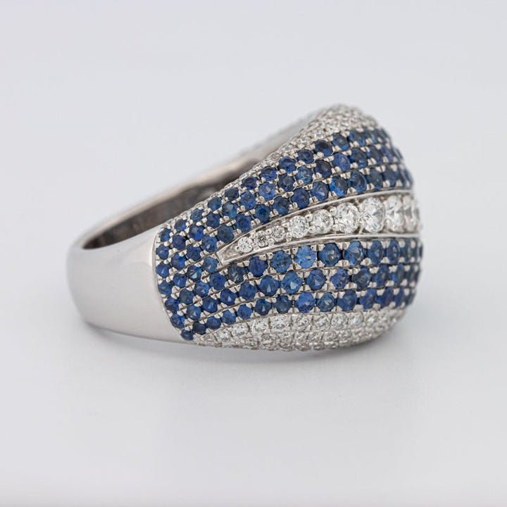 Sapphire and Diamonds Wave Ring - ZIZOV DIAMONDS