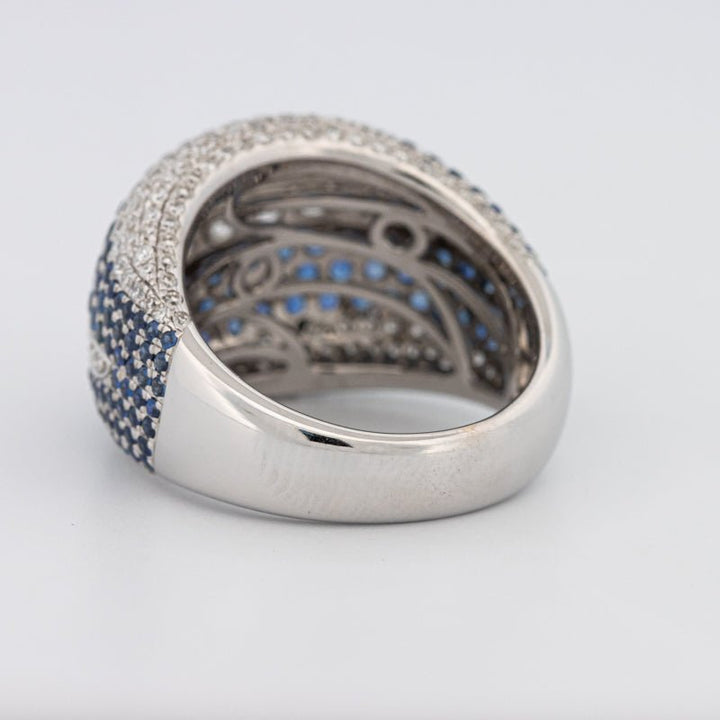 Sapphire and Diamonds Wave Ring - ZIZOV DIAMONDS