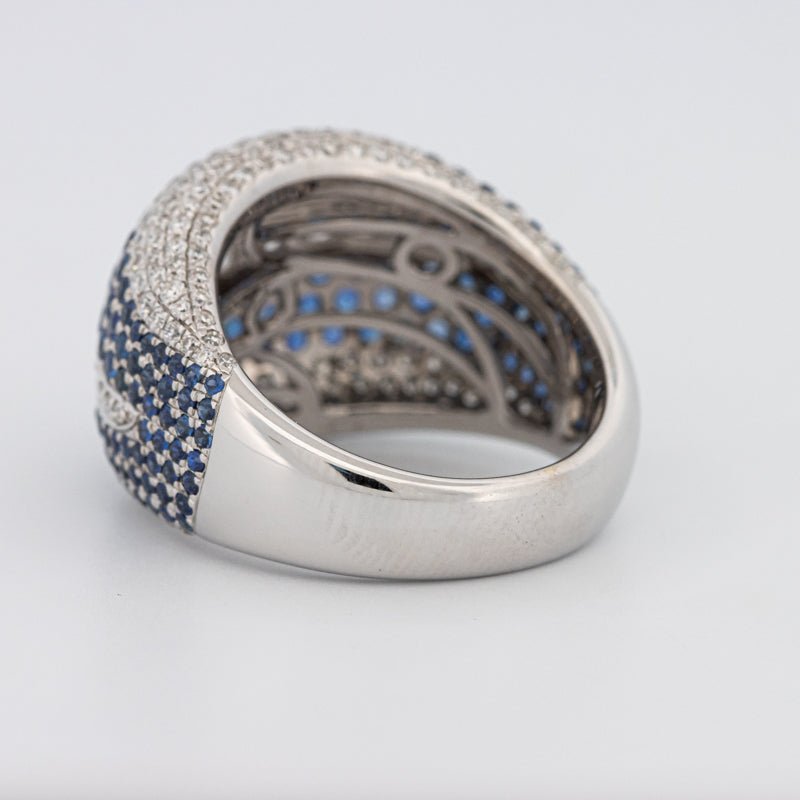 Sapphire and Diamonds Wave Ring - ZIZOV DIAMONDS