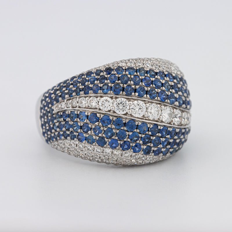 Sapphire and Diamonds Wave Ring - ZIZOV DIAMONDS