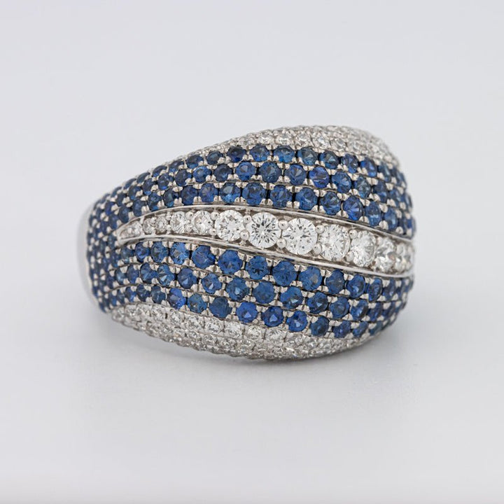 Sapphire and Diamonds Wave Ring - ZIZOV DIAMONDS