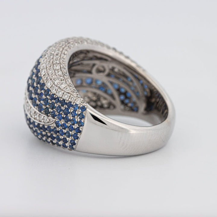 Sapphire and Diamonds Wave Ring - ZIZOV DIAMONDS