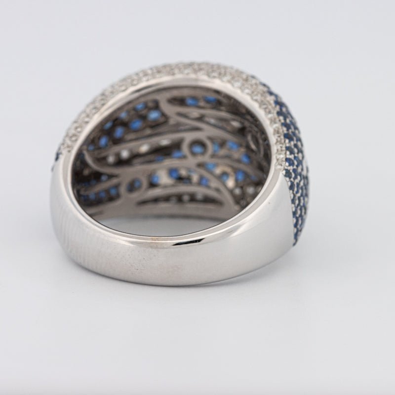 Sapphire and Diamonds Wave Ring - ZIZOV DIAMONDS