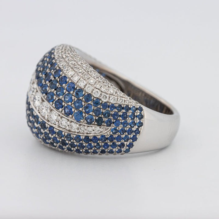 Sapphire and Diamonds Wave Ring - ZIZOV DIAMONDS