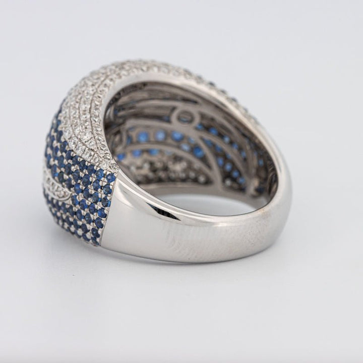 Sapphire and Diamonds Wave Ring - ZIZOV DIAMONDS