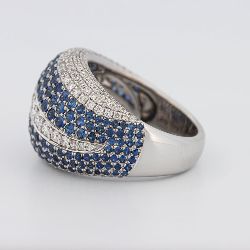 Sapphire and Diamonds Wave Ring - ZIZOV DIAMONDS