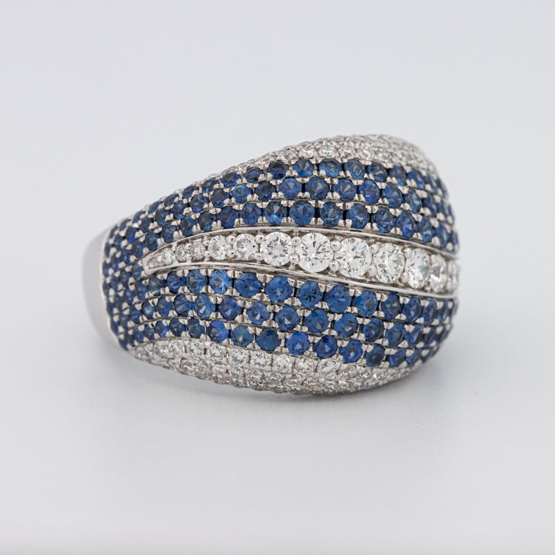 Sapphire and Diamonds Wave Ring - ZIZOV DIAMONDS