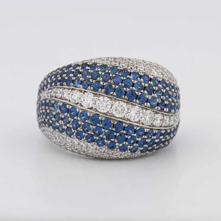 Sapphire and Diamonds Wave Ring - ZIZOV DIAMONDS