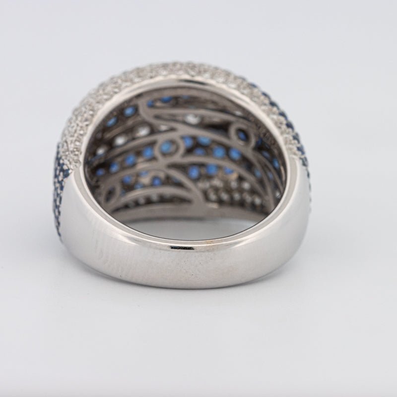 Sapphire and Diamonds Wave Ring - ZIZOV DIAMONDS