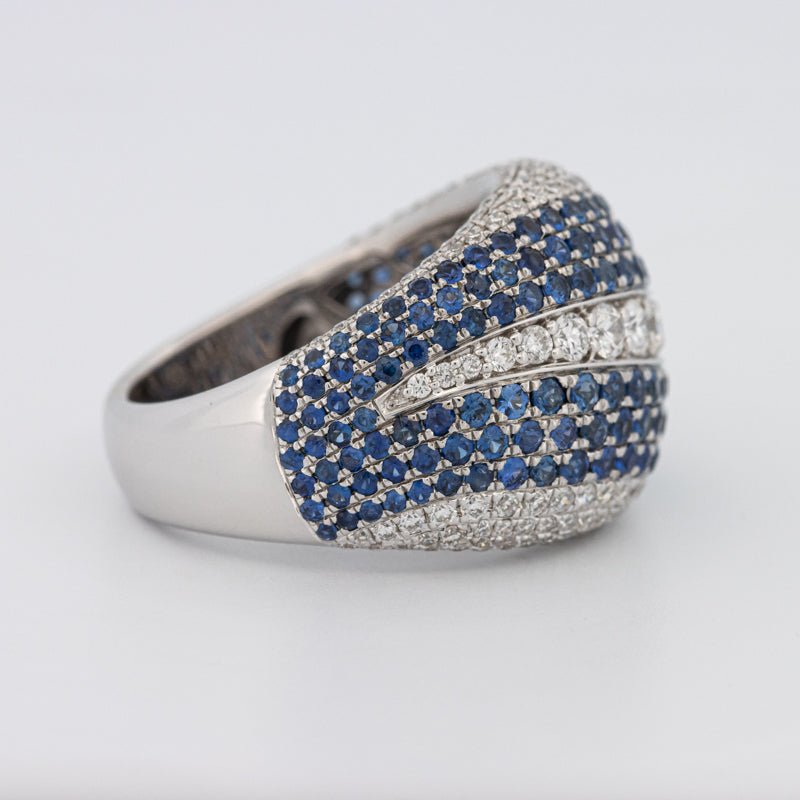Sapphire and Diamonds Wave Ring - ZIZOV DIAMONDS
