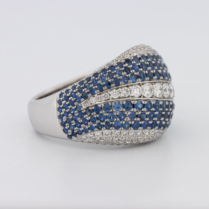 Sapphire and Diamonds Wave Ring - ZIZOV DIAMONDS