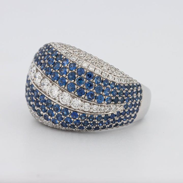 Sapphire and Diamonds Wave Ring - ZIZOV DIAMONDS