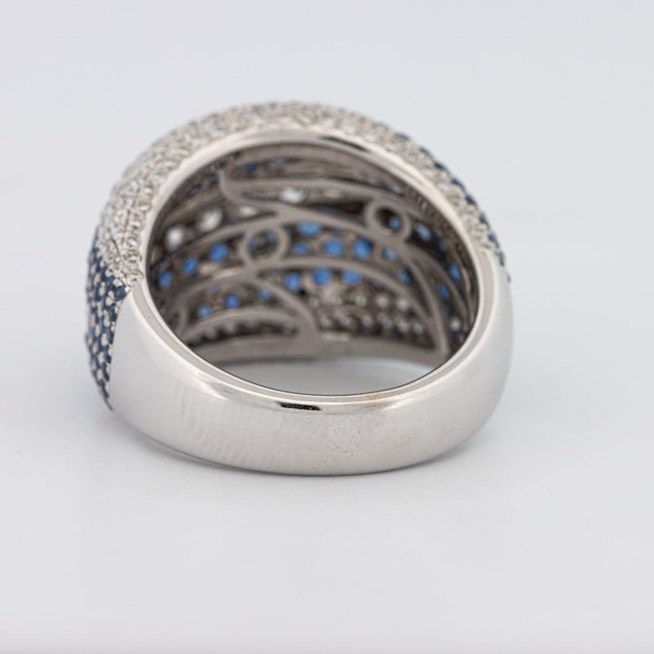 Sapphire and Diamonds Wave Ring - ZIZOV DIAMONDS