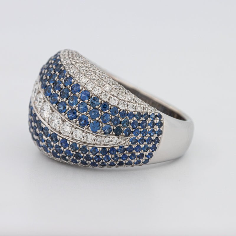 Sapphire and Diamonds Wave Ring - ZIZOV DIAMONDS