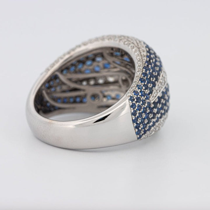 Sapphire and Diamonds Wave Ring - ZIZOV DIAMONDS