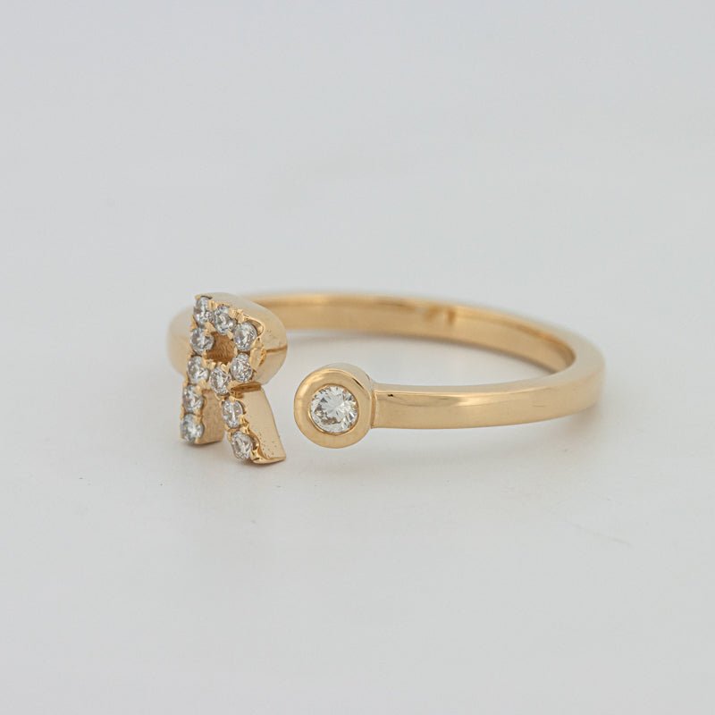 Single Initial "R" Diamond Ring - ZIZOV DIAMONDS