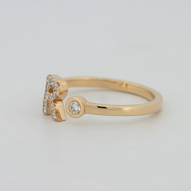 Single Initial "R" Diamond Ring - ZIZOV DIAMONDS