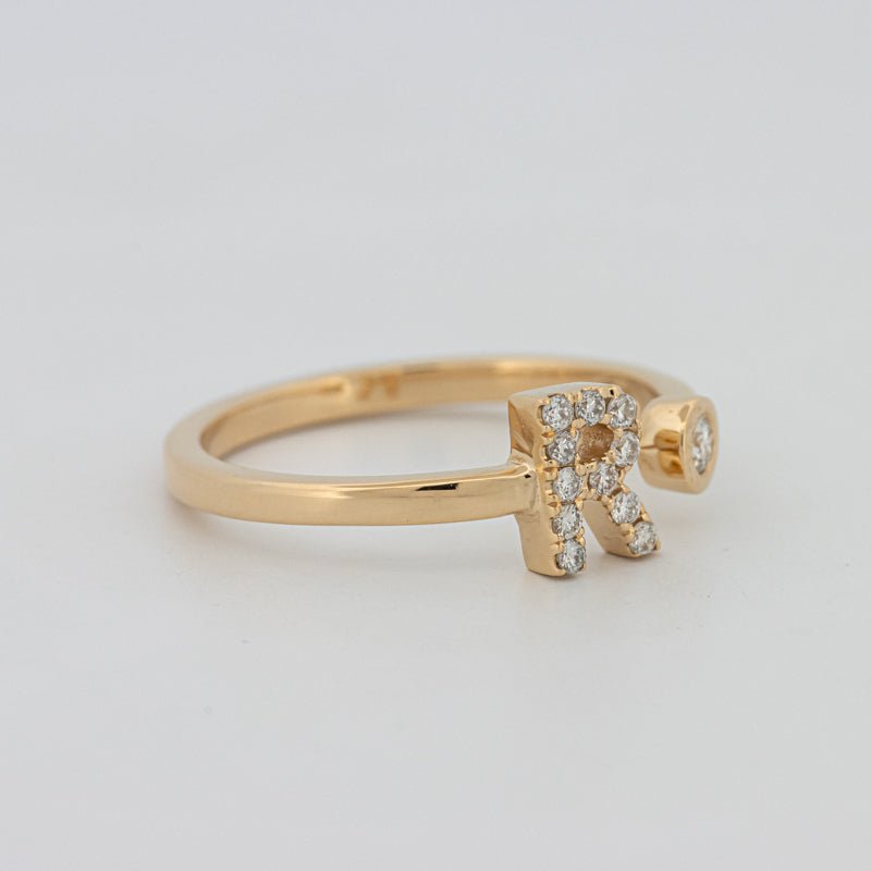 Single Initial "R" Diamond Ring - ZIZOV DIAMONDS