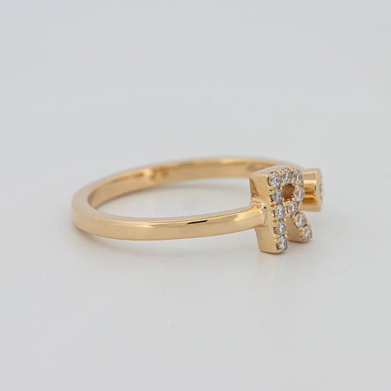 Single Initial "R" Diamond Ring - ZIZOV DIAMONDS