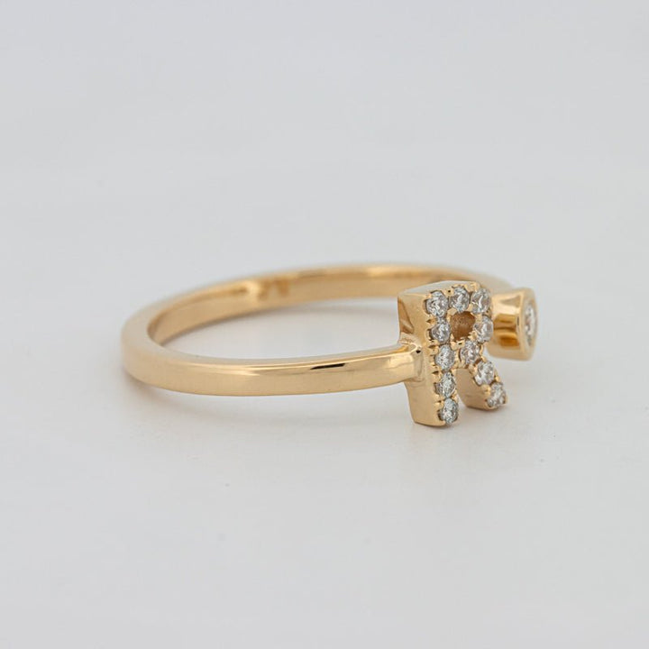 Single Initial "R" Diamond Ring - ZIZOV DIAMONDS