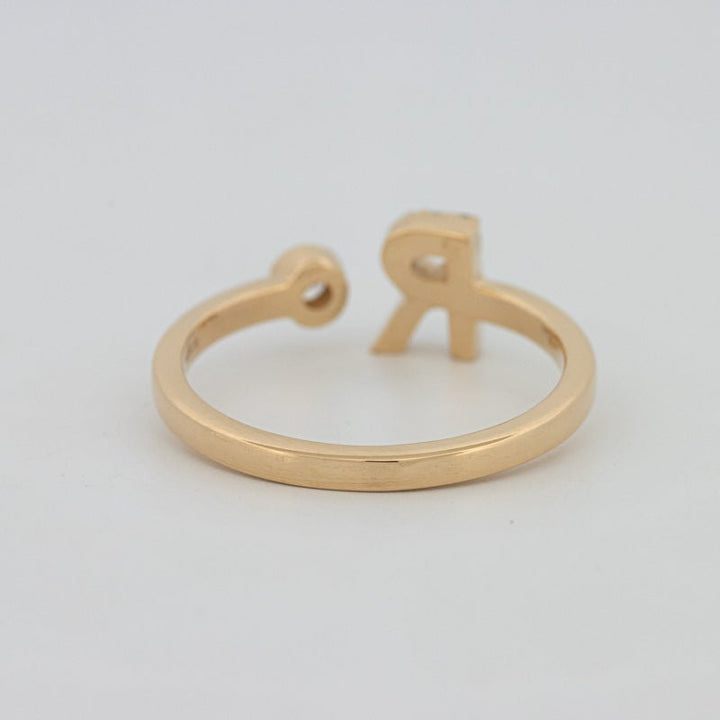 Single Initial "R" Diamond Ring - ZIZOV DIAMONDS