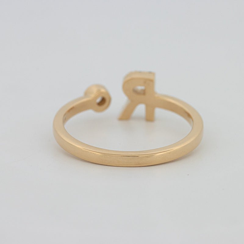 Single Initial "R" Diamond Ring - ZIZOV DIAMONDS