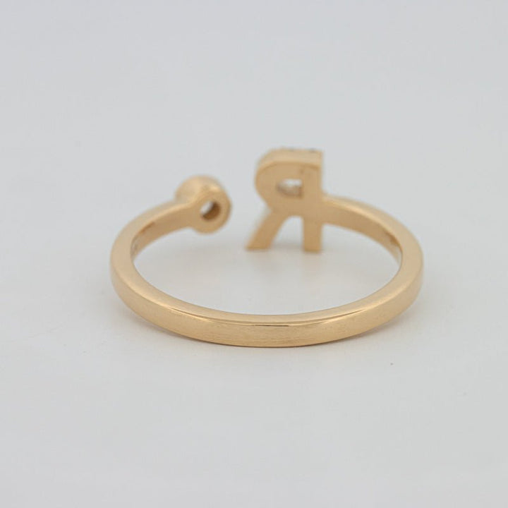 Single Initial "R" Diamond Ring - ZIZOV DIAMONDS