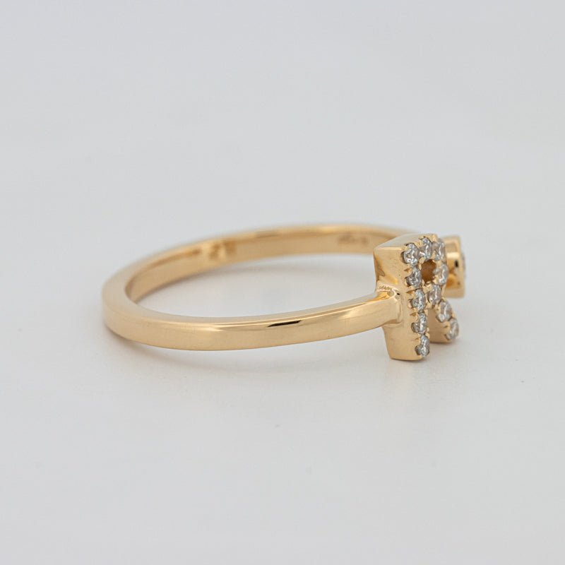 Single Initial "R" Diamond Ring - ZIZOV DIAMONDS