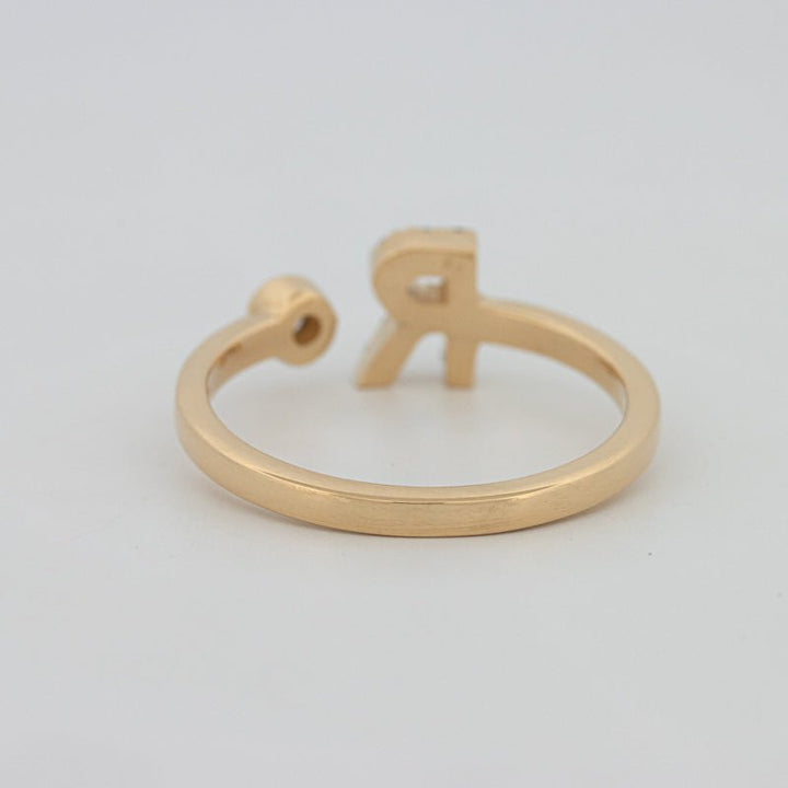 Single Initial "R" Diamond Ring - ZIZOV DIAMONDS