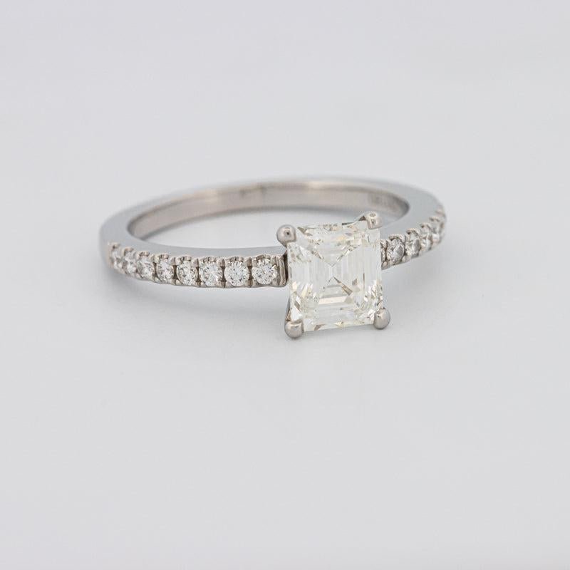 Square Emerald Solitaire Pavé Ring - ZIZOV DIAMONDS