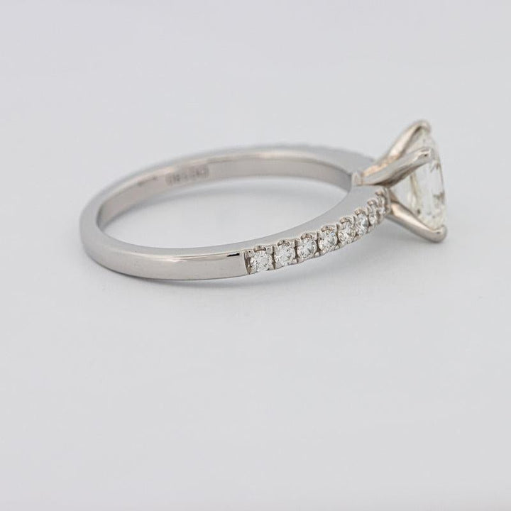 Square Emerald Solitaire Pavé Ring - ZIZOV DIAMONDS